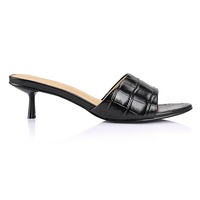Siren Women's Xavier Heel Mules Black Crocodile (EU 36-41)