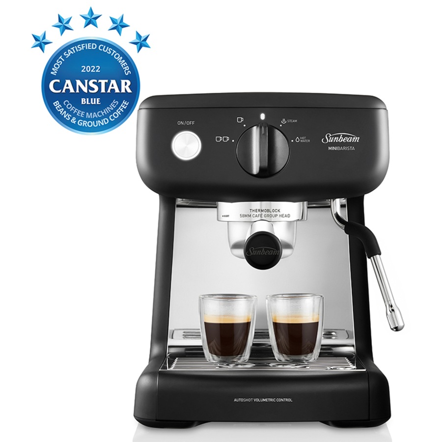 Sunbeam Mini Barista Espresso Coffee Machine Black EM4300K