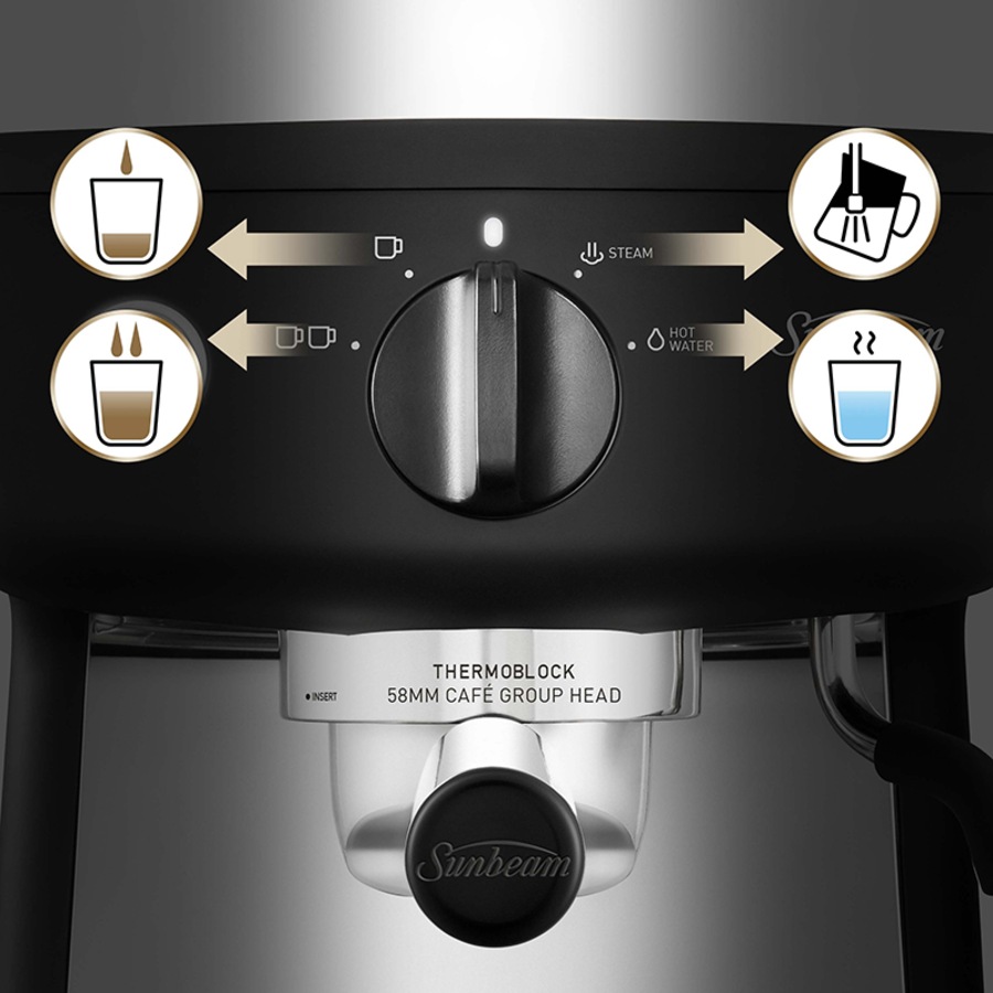Sunbeam Mini Barista Espresso Coffee Machine Black EM4300K