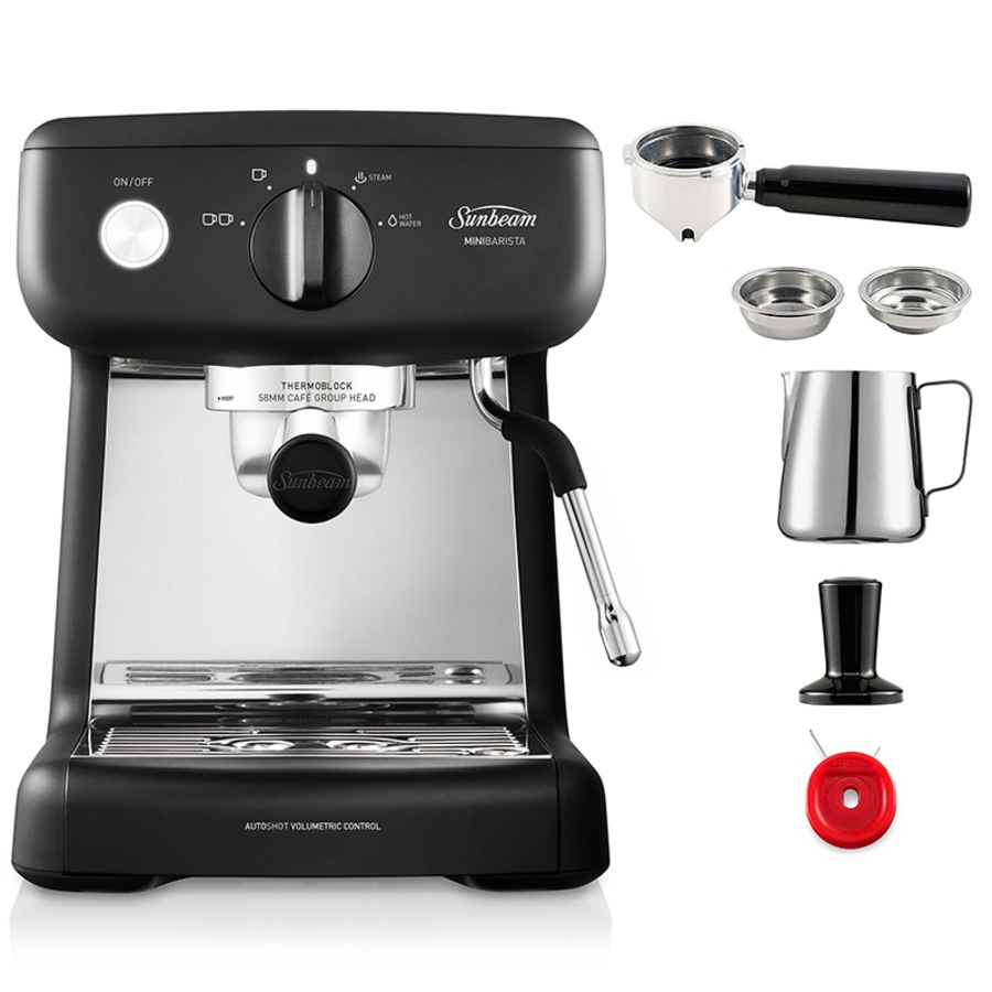 Sunbeam Mini Barista Espresso Coffee Machine Black EM4300K
