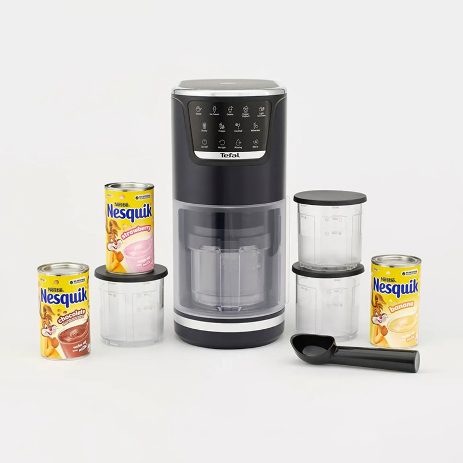Tefal Dolci Rise Ice Cream Maker with Bonus Nesquik Tins Black