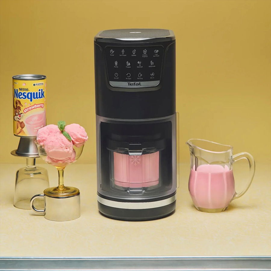 Tefal Dolci Rise Ice Cream Maker with Bonus Nesquik Tins Black