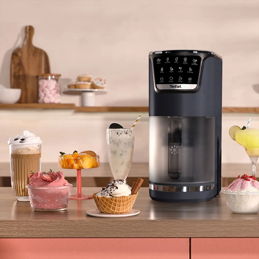 Tefal Dolci Rise Ice Cream Maker with Bonus Nesquik Tins Black