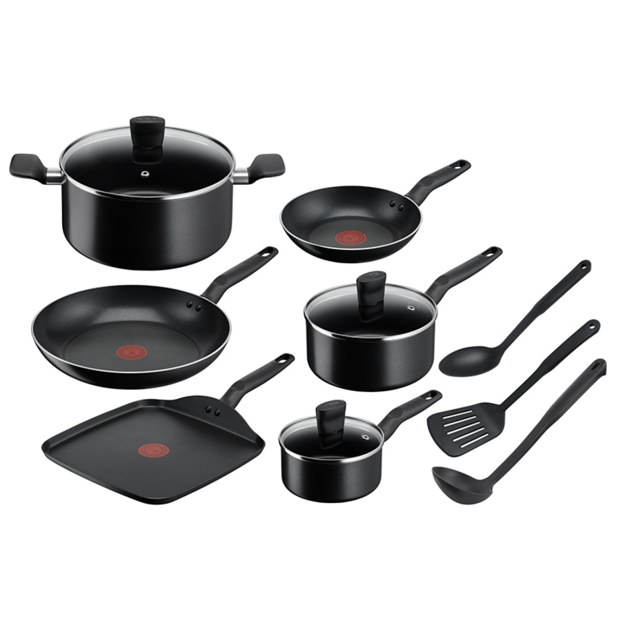Tefal Essential Non-Stick 6 Piece Cookware Set with Utensils A500S917