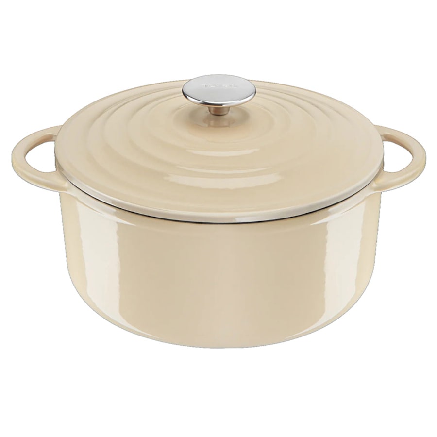 Tefal LOV Induction Cast Iron Beige Stewpot 29cm/7.4L with Lid