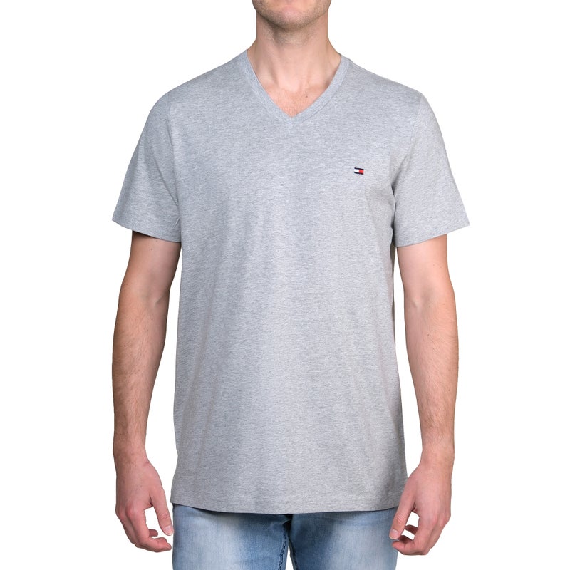 Buy Tommy Hilfiger Men's Core Flag V-Neck T-Shirt Grey Heather (S, M, L ...