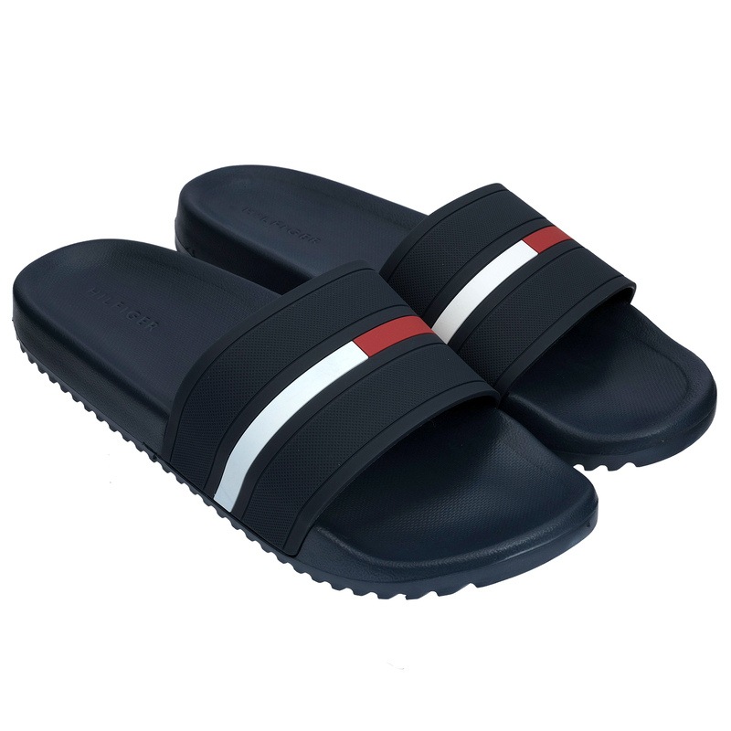 Buy Tommy Hilfiger Men's Redder Slide Sandals Dark Blue (US 7-12) - MyDeal