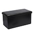 Buy Vistara Large Faux Leather Folding Storage Ottoman Black - MyDeal