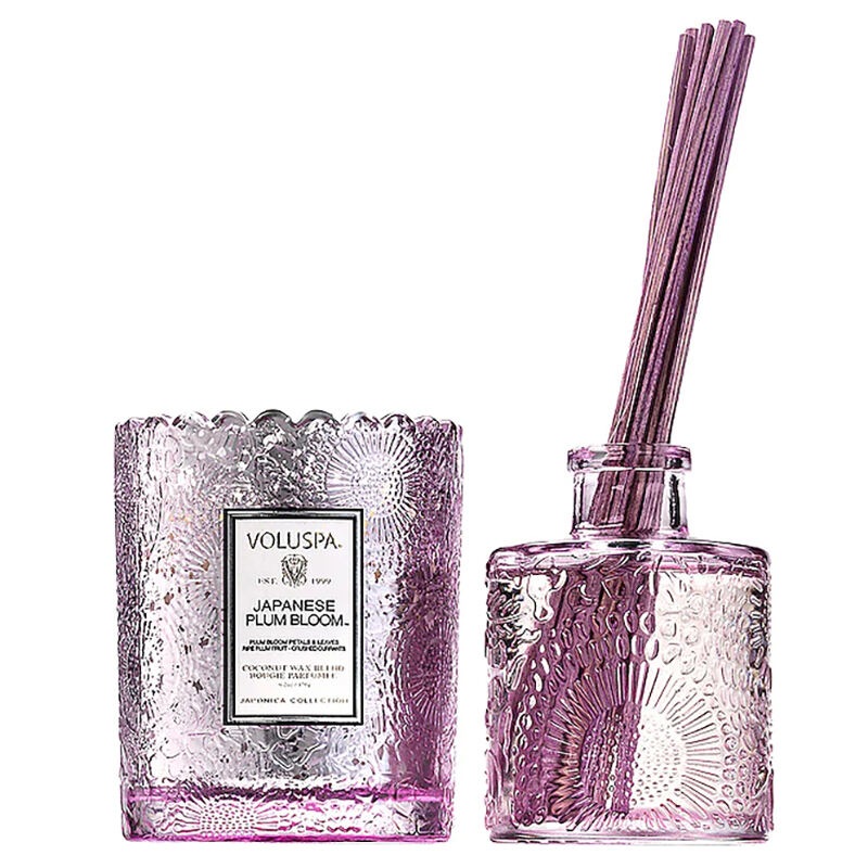Buy Voluspa Japanese Plum Bloom Scalloped Edge Candle & Diffuser Gift