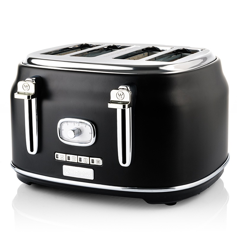 Buy Westinghouse Retro Style 1750W Electric 4 Slice Toaster Black MyDeal