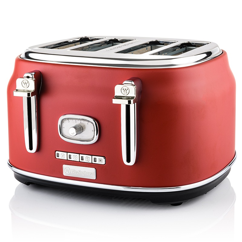 Buy Westinghouse Retro Style 1750W Electric 4 Slice Toaster Red MyDeal