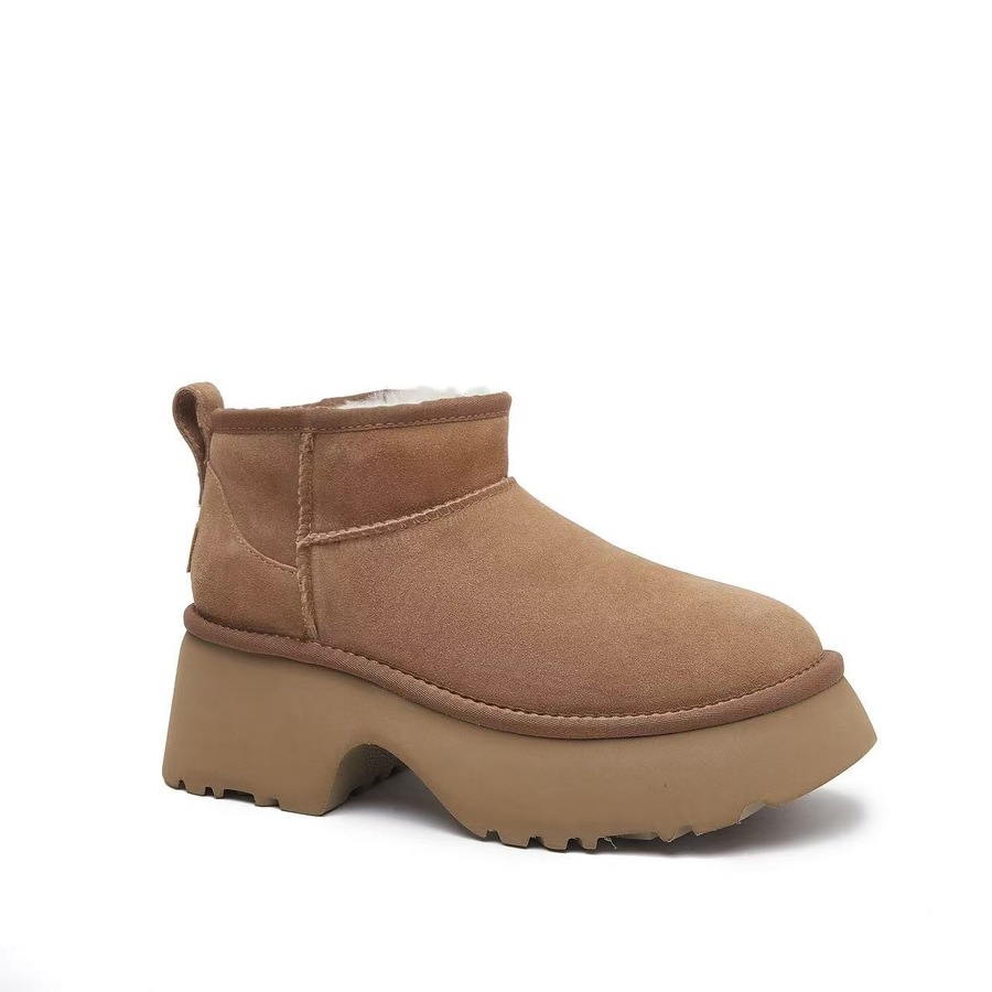 Yellow Earth Women's Classic Ultra Mini Block Sole Ugg Boots Heel Chestnut (US W8)