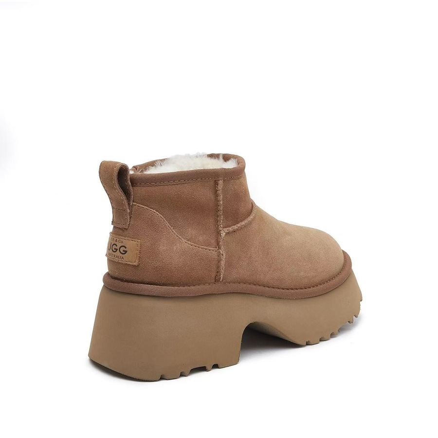 Yellow Earth Women's Classic Ultra Mini Block Sole Ugg Boots Heel Chestnut (US W8)