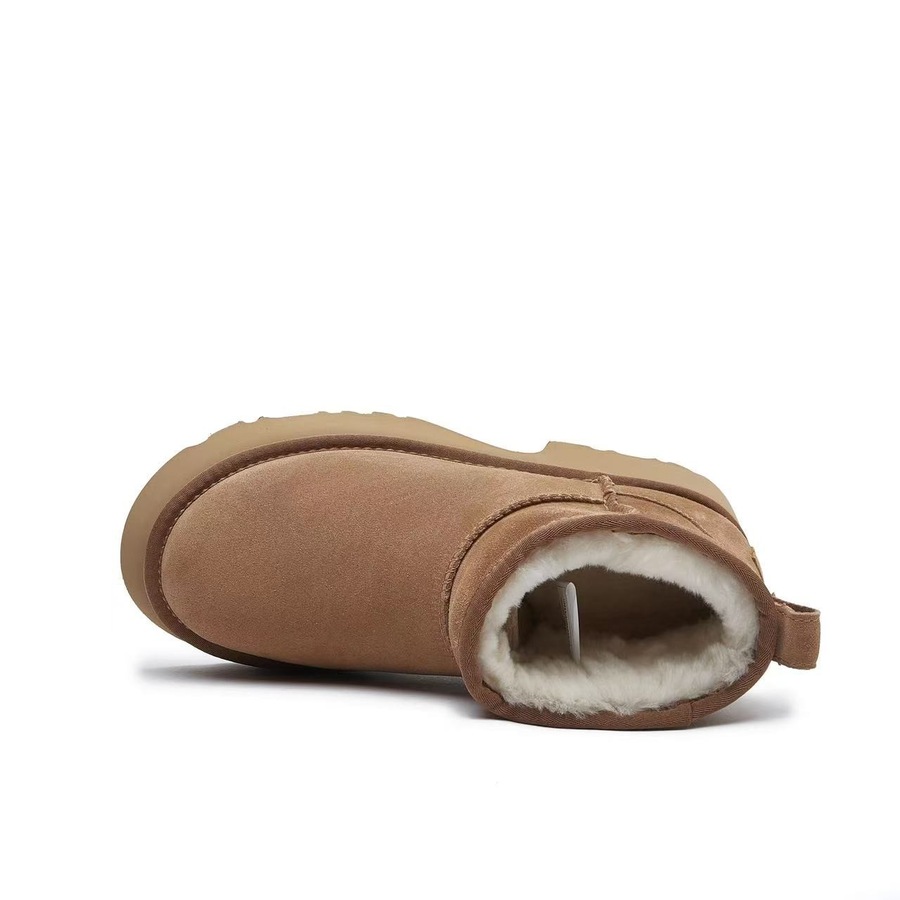 Yellow Earth Women's Classic Ultra Mini Block Sole Ugg Boots Heel Chestnut (US W8)
