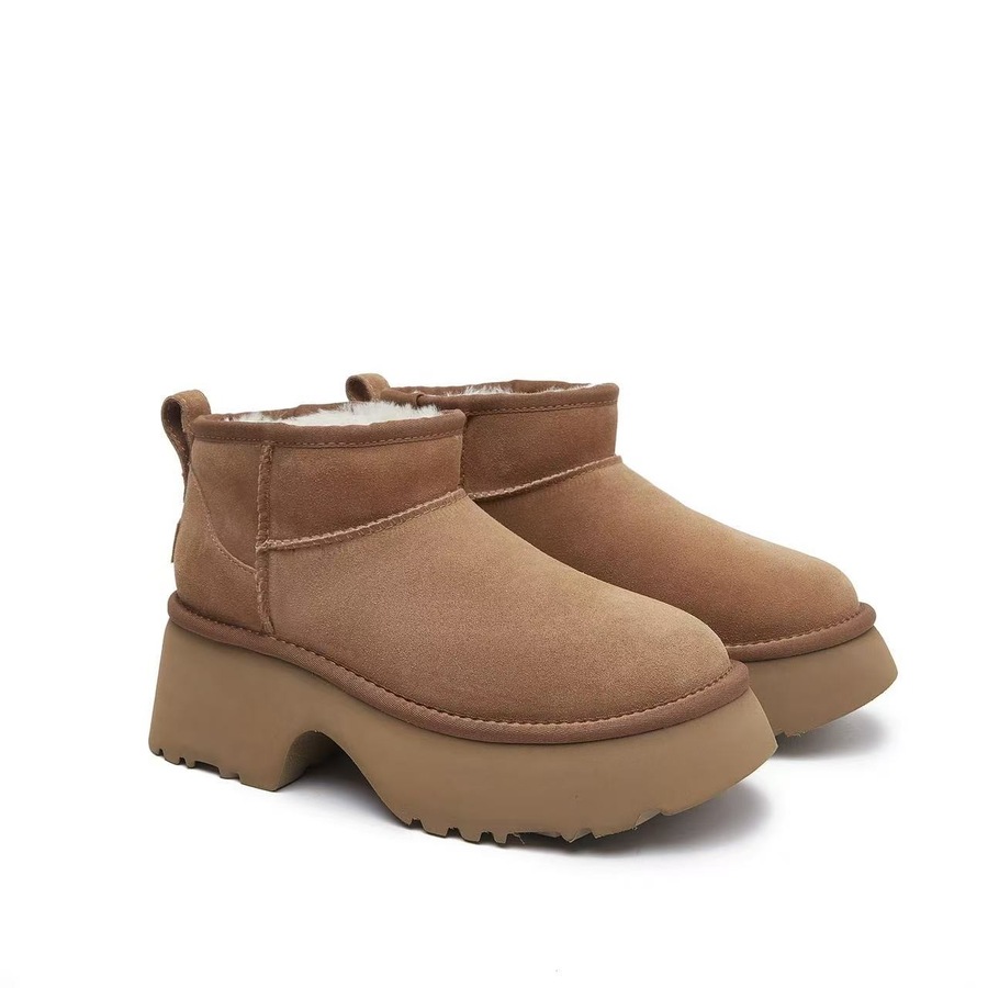 Yellow Earth Women's Classic Ultra Mini Block Sole Ugg Boots Heel Chestnut (US W8)