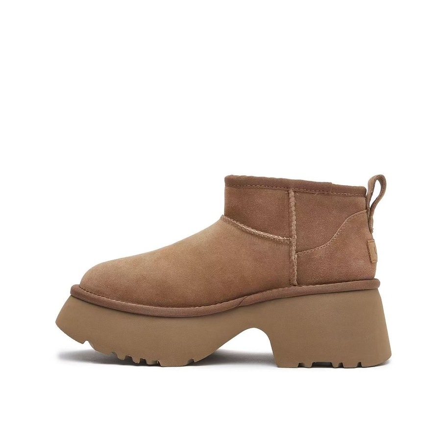 Yellow Earth Women's Classic Ultra Mini Block Sole Ugg Boots Heel Chestnut (US W8)