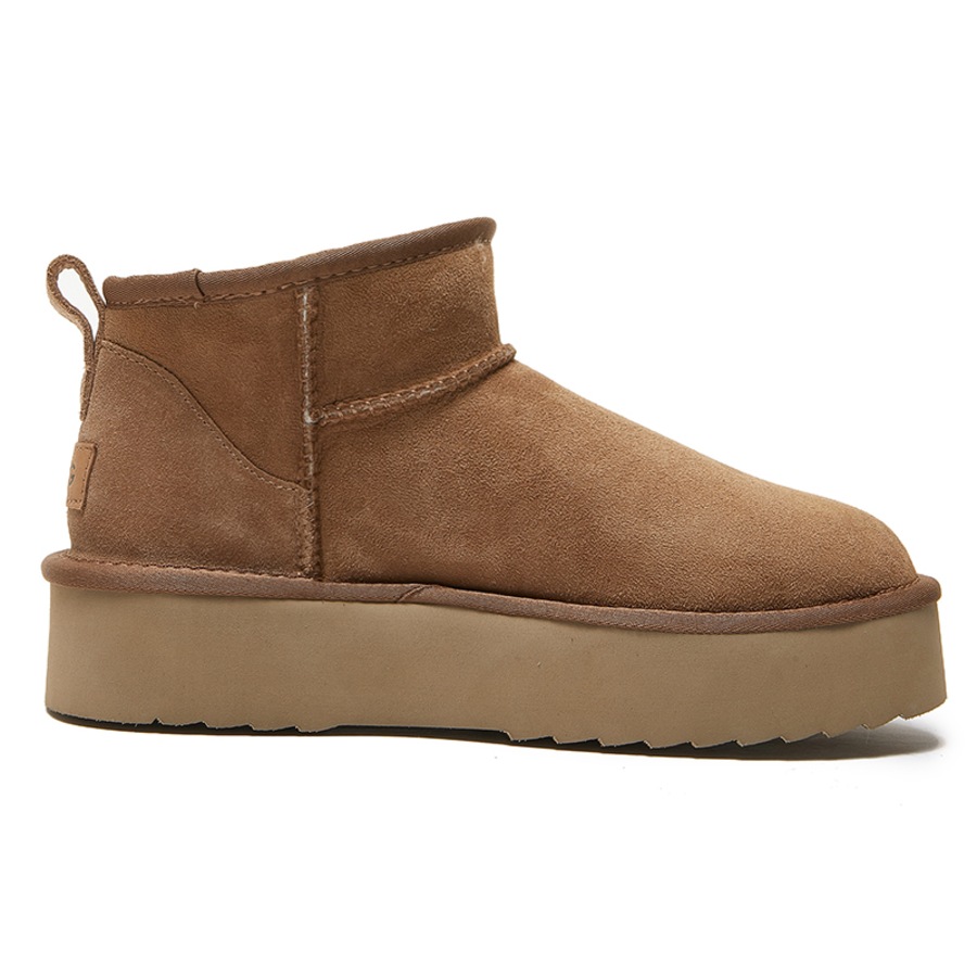 Yellow Earth Women's Classic Ultra Mini Platform Ugg Boots Chestnut (Women's US 10)