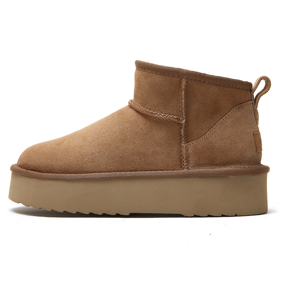 Yellow Earth Women's Classic Ultra Mini Platform Ugg Boots Chestnut (Women's US 7)