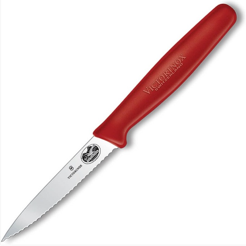 Victorinox Paring Knife 8cm Pointed Wavy Blade Nylon Red #5.0631.S