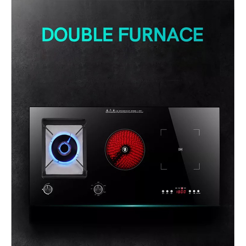 Buy AhaTech 90cm Hybrid Gas + Induction Cooktop, 90cm, 1 Burner, 2