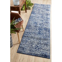 Evoke Medallion in Navy : Runner Rug
