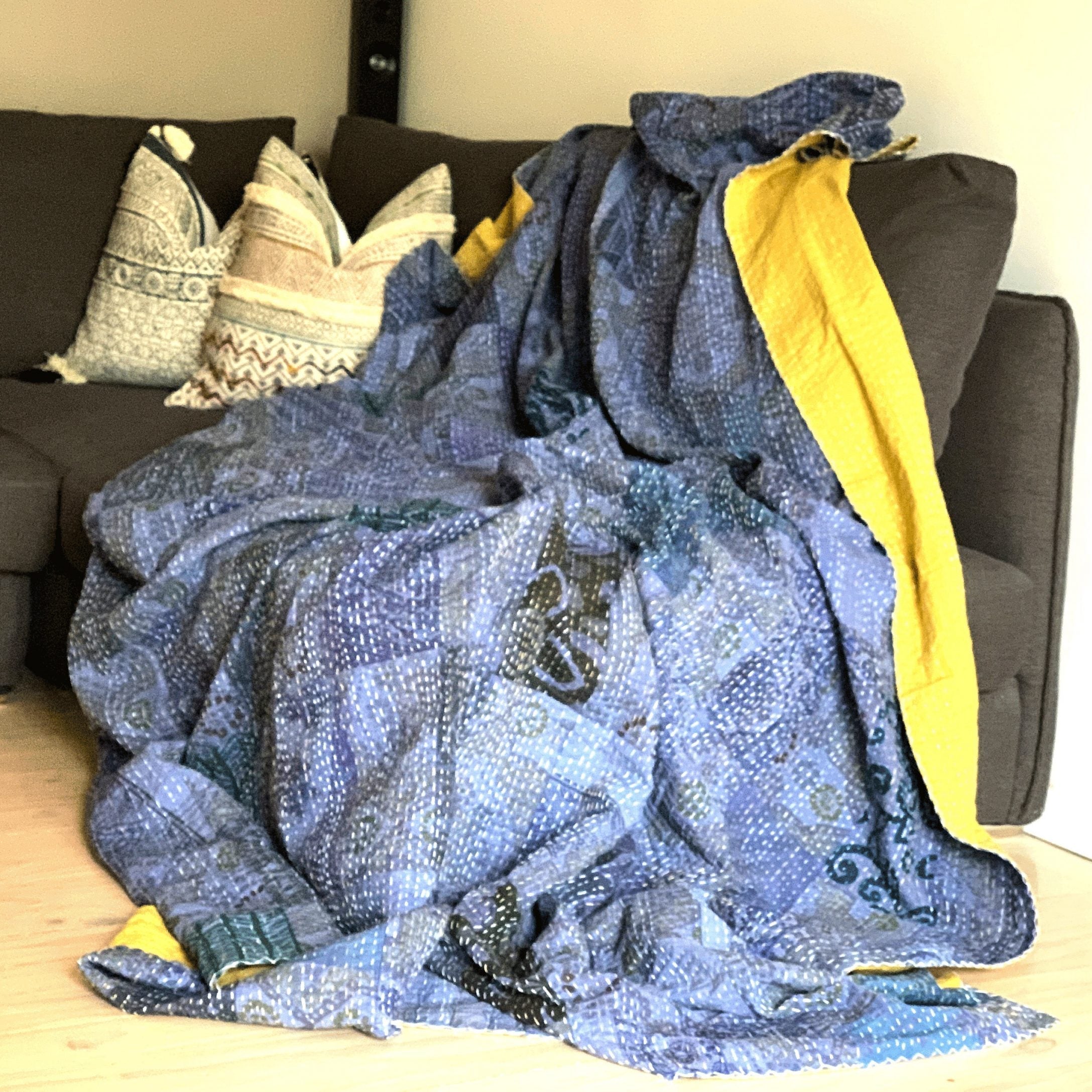 Home Indian Handgemaakte Kantha Gewatteerde Vintage Home Indian Handgemaakte Kantha Gewatteerde Vintage
