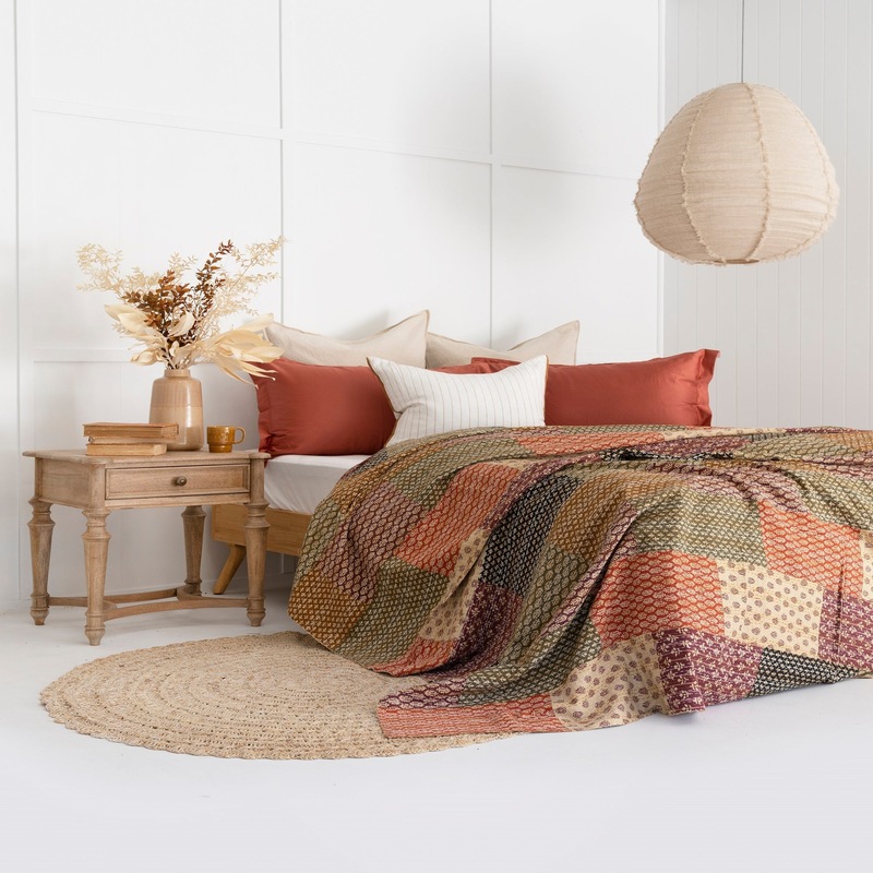 Buy Linen Connections Kantha Quilt Indian Quilt Block Print Quilt