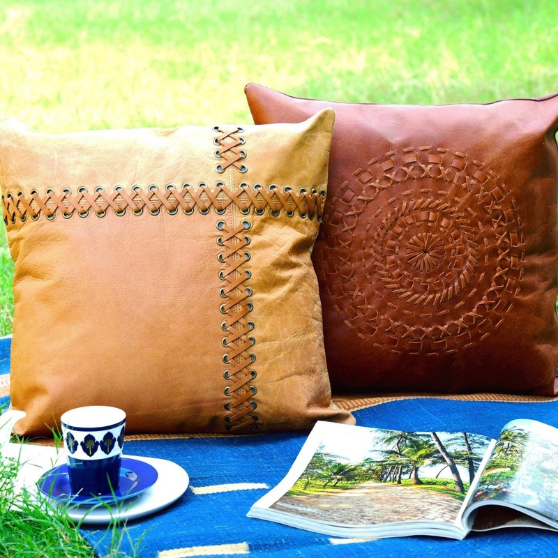 Buy Melbourne Leather Co Genuine Leather Cushion Cover Pillow Cover