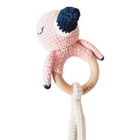 Amigurumi Handmade Flamingo Baby Teething Rattle