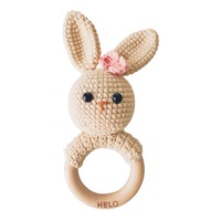 Amigurumi Handmade Pink Bunny Baby Teething Rattle