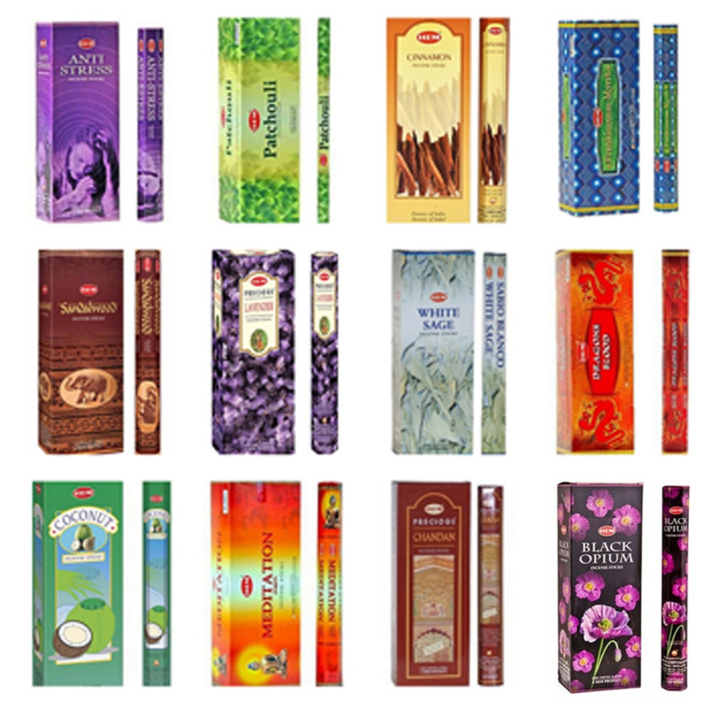 20-240 Sticks Incense HEM Nag Champa 130+ Scents Hex Meditation Aroma Fragrance