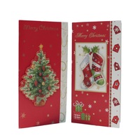 6x Christmas Xmas 3D Premium Greeting Cards w Envelopes Glitter Foil