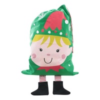 Christmas Santa Sack Dangling Legs Green Red Elf Xmas Bag Gift 70x50cm