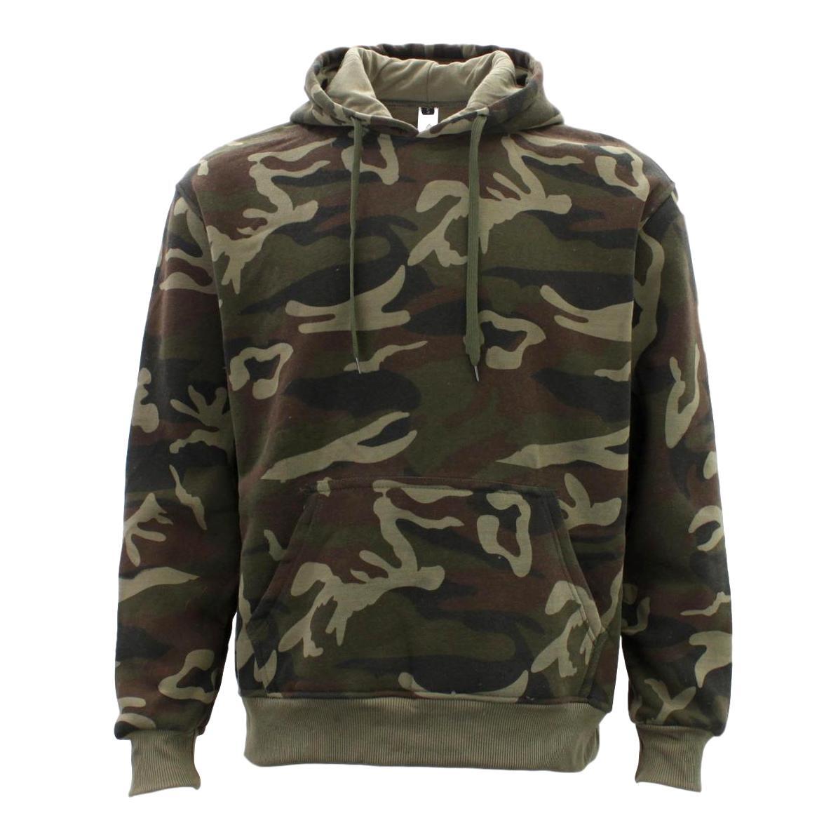 FIL Adult Men's Camo Pullover Hoodie Fleeced Camouflage Military Print Jacket
