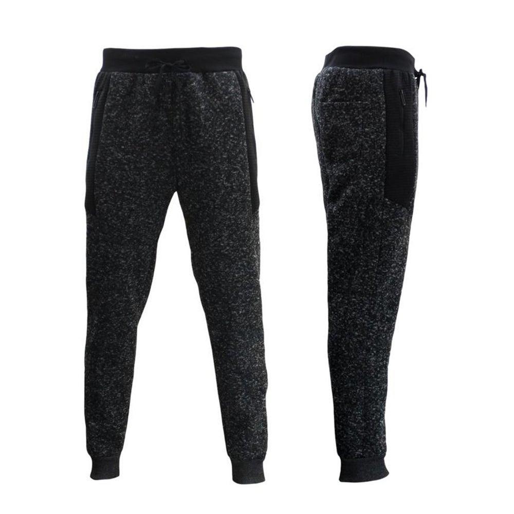 FIL Men’s Cuffed Fleece Track Pants w Zip Pockets Marle Jogger Sweatpants