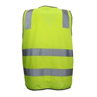Hi Vis Safety Vest Reflective Tape Zip Up Workwear Pocket Night High Visibility