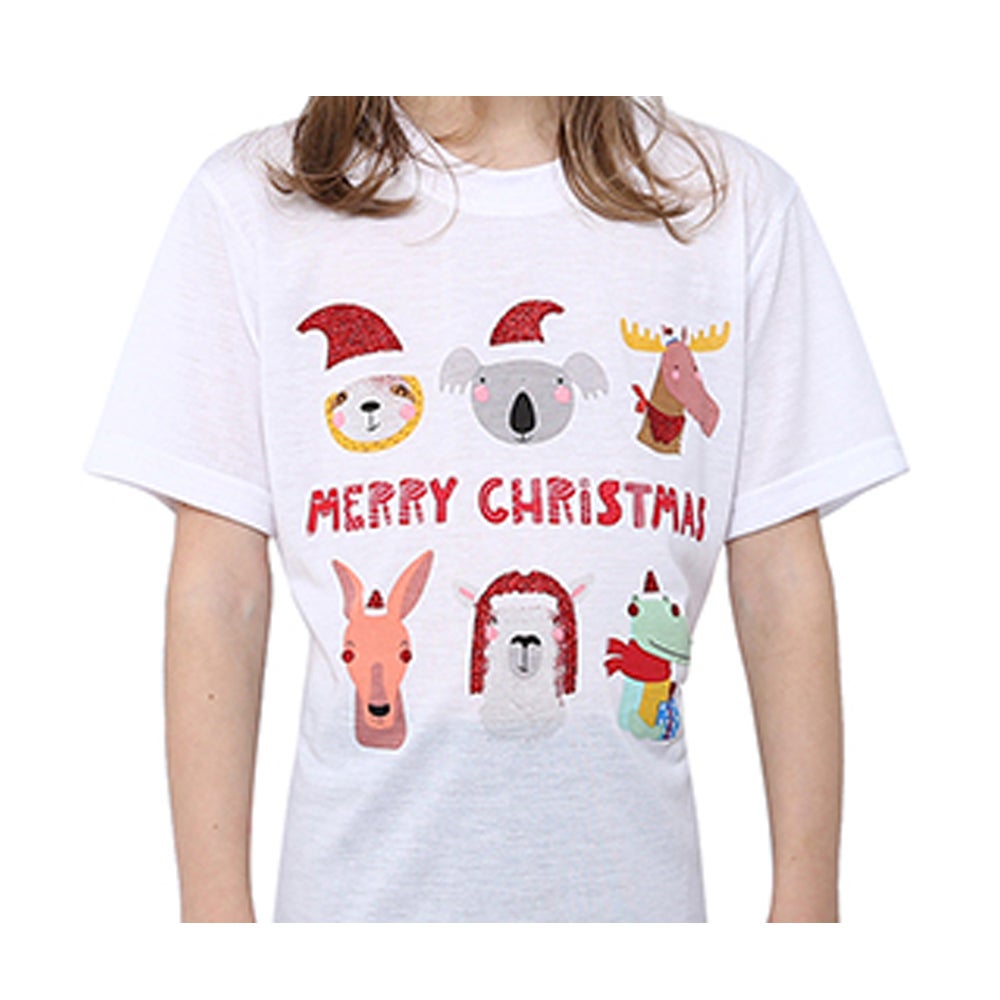 Kids Christmas T Shirt 100% Cotton Xmas Tee Boys Girls Red White Tshirt