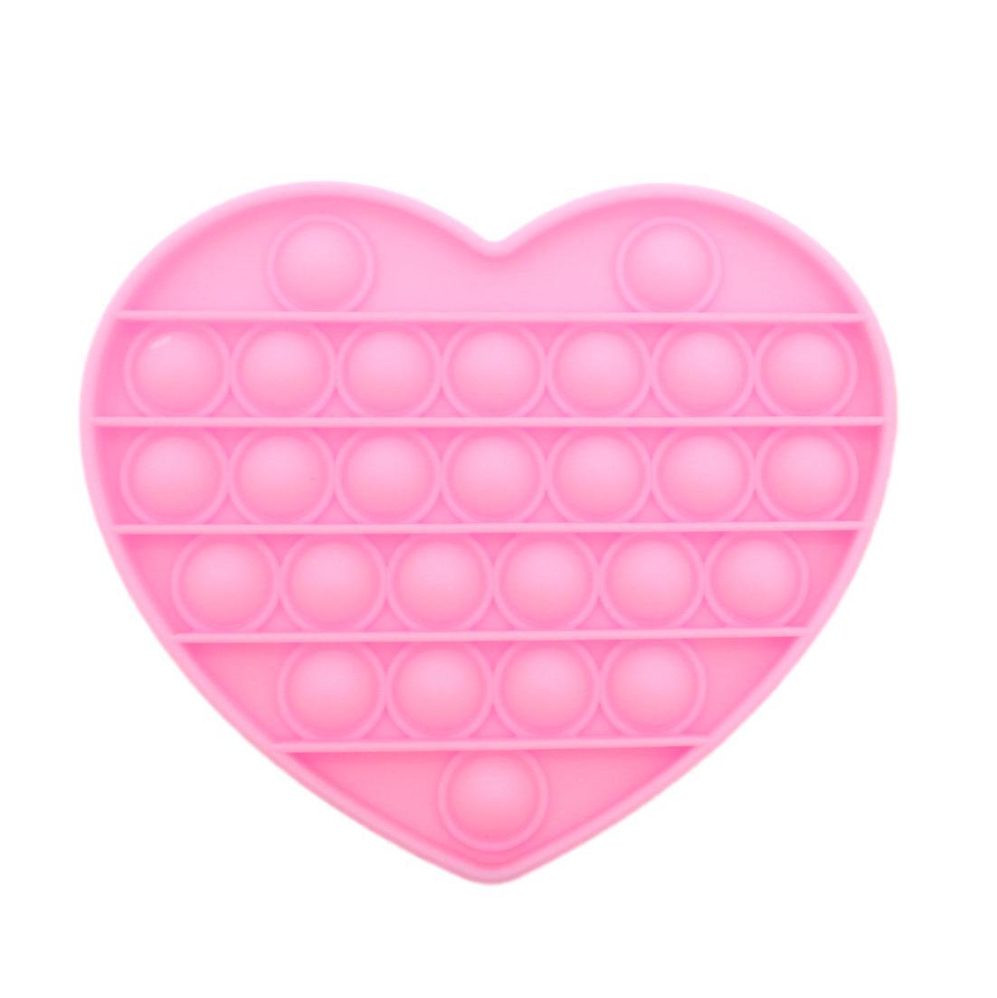 Pop Its Push It Pop Bubble Fidget Toy Sensory Stress Relief Tiktok Game Gift [Design: Heart - Pink]