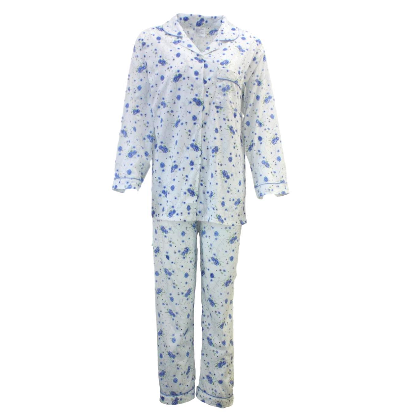 Women's Ladies Longsleeve Cotton Pajamas Pyjamas PJ Set Sleepwear