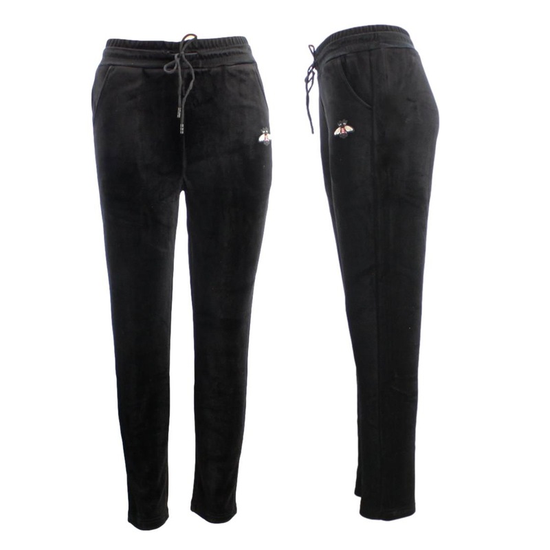 Buy Womens Casual Velour Track Pants W Pockets Leggings Trackies