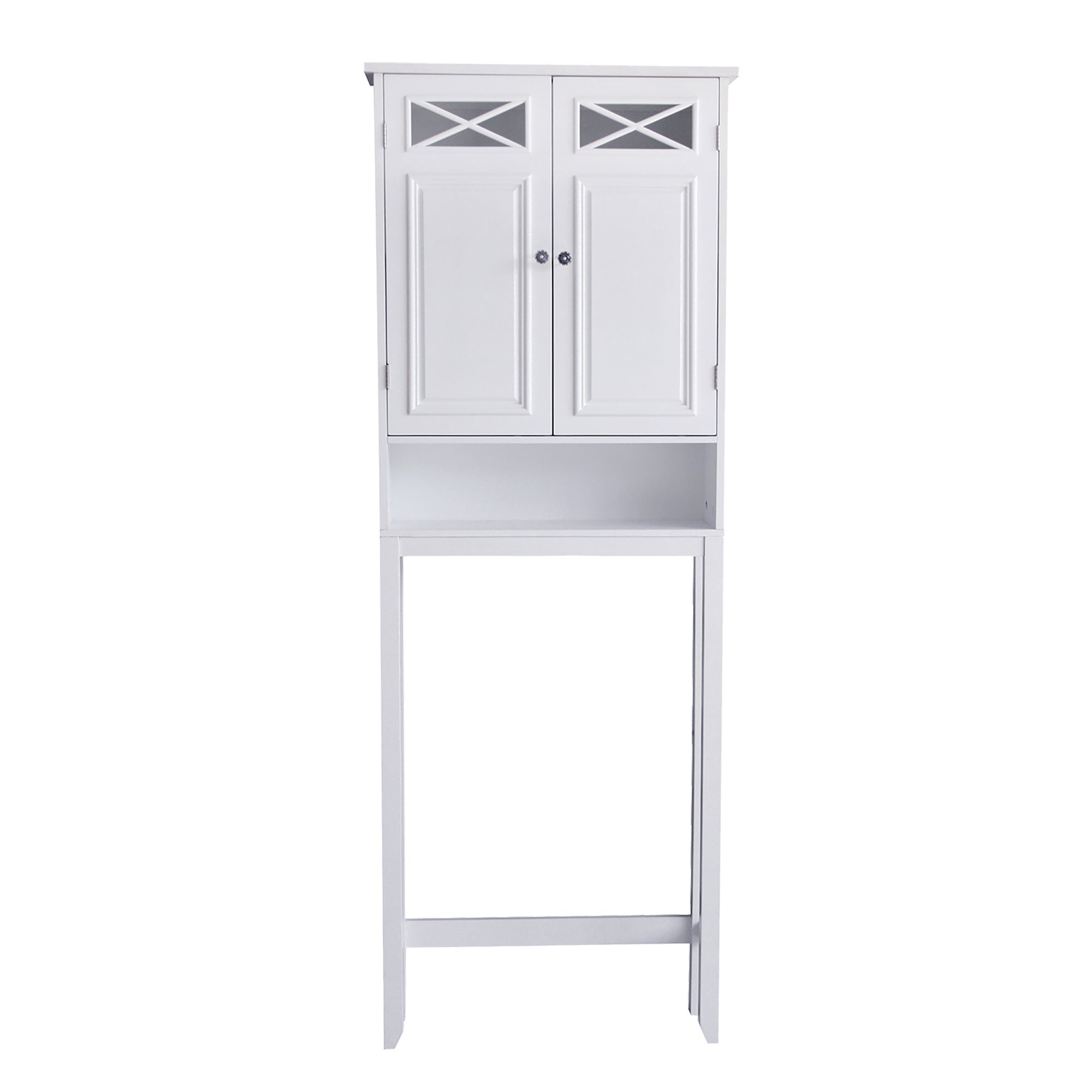 Teamson Home Bathroom Cabinet Over Toilet 2 Doors & Shelf White 6803