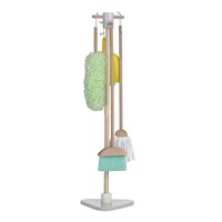 Teamson Kids Little Helper 6-Piece Household Cleaning Set with Organizing Stand