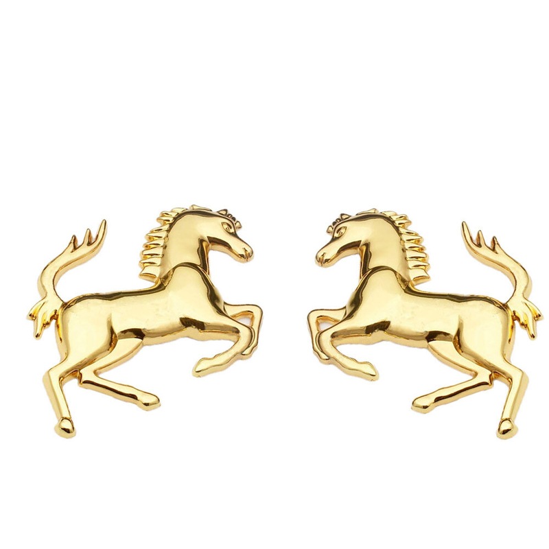 Buy 3D Horse Rearing/Galloping Chrome Plated Car Emblems GOLD Adhesive