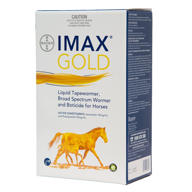 Buy Bayer Imax Gold Liquid Equine Horse Tapeworm Plus Wormer 100Ml - MyDeal