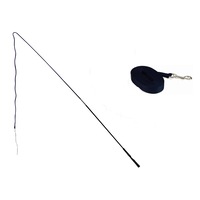 Economy Lunge Whip+Rein Set Whip 160Cm 2 Piece+7Mt Web Rein Black Lunging