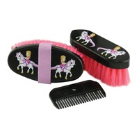 Grooming Kit Fairy and Pony 3Pc 2 Brushes Comb Free Carry Bag