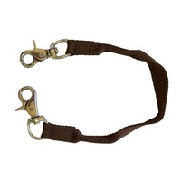 Nylon Monkey Grip Strap Security With Clips Brown - Beginners Young Or Old Horses With Clips Brown