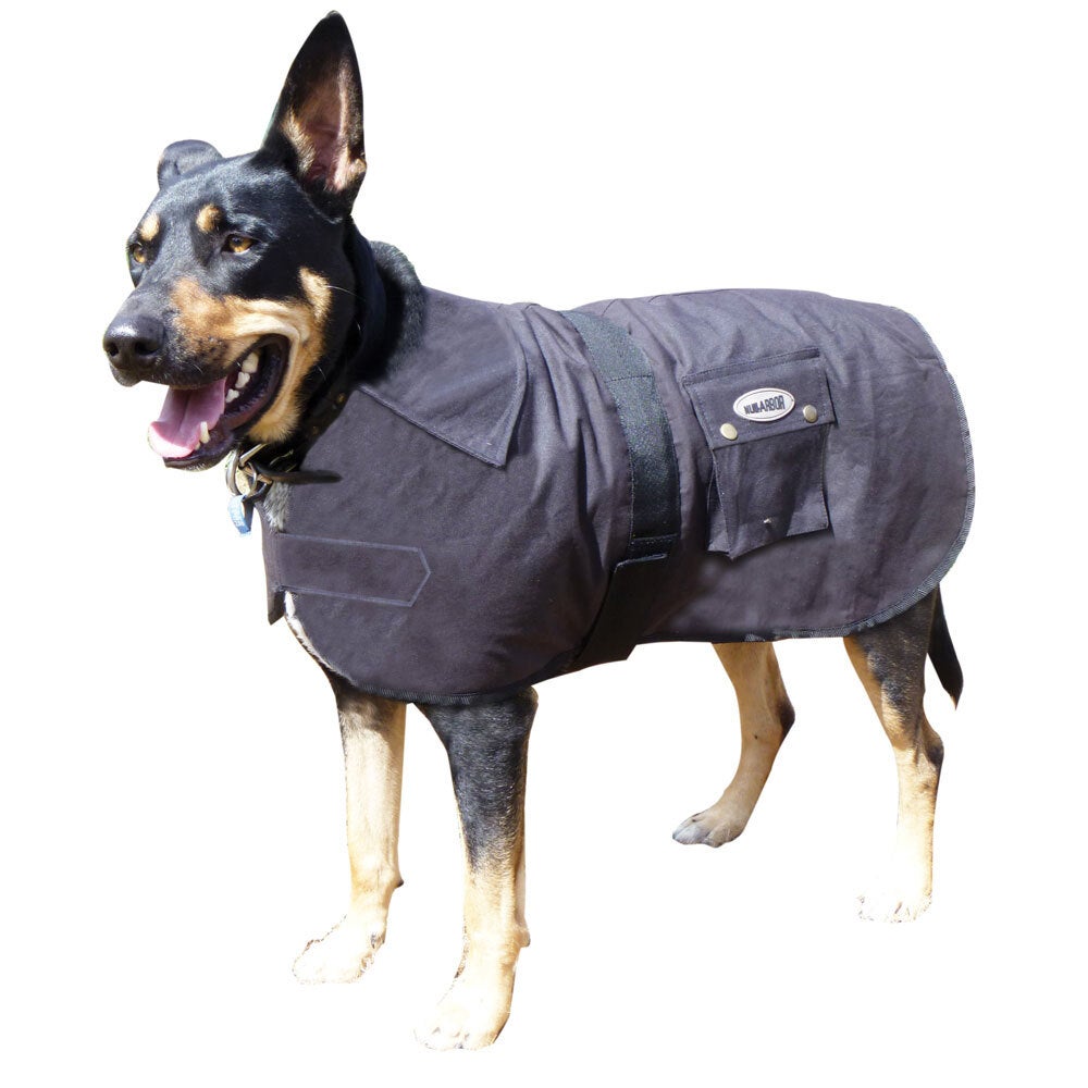 Oilskin Dog Coat Nullarbor Rug Waterproof Winter Sherpa Fur Lined 25cm-85cm