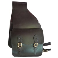 Saddle Trekking Horse Trail Riding Double Saddle Bag Leather Brown
