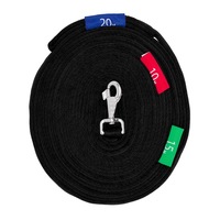 Showmaster Lunge Lead with Circle Markers at 10 / 15 / 20 mt [Black]